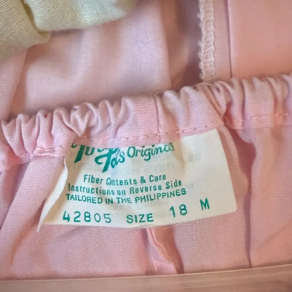 Vintage Tiny Tots Originals Jumper Dress Cream Pink 18M